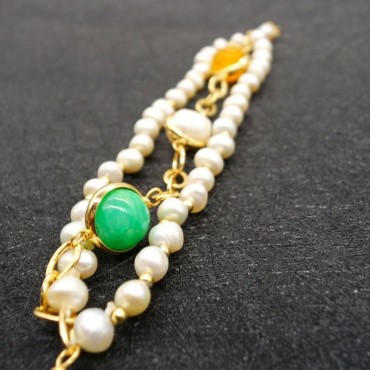 three-tiered Crystal Pearl Bracelet