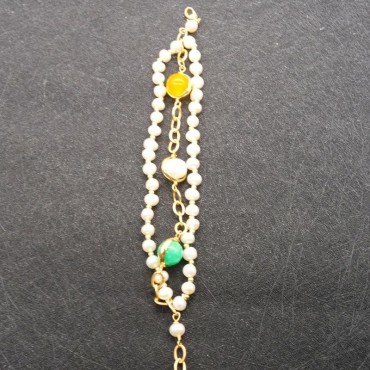 three-tiered Crystal Pearl Bracelet