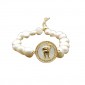 Rabbit Logo Fritillary Adjustable Pearl Bracelet