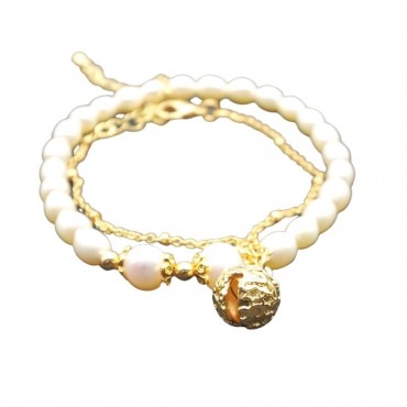 small bell pearl bracelet