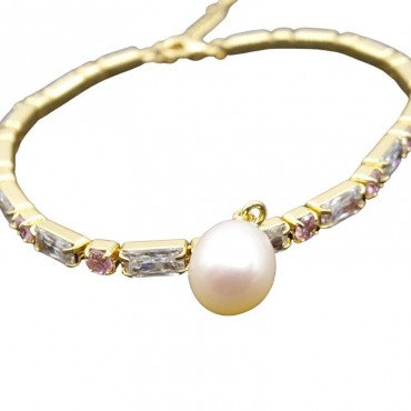 Fashion Pearl Charm Zircon Bracelet