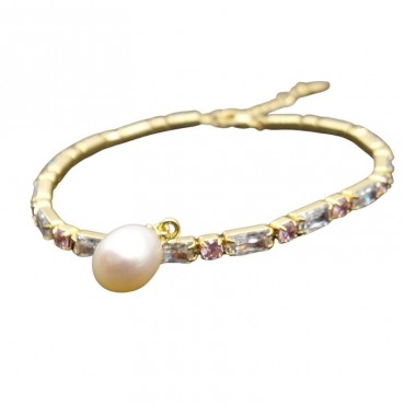Fashion Pearl Charm Zircon Bracelet