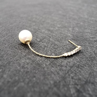 long section pear pearl earring