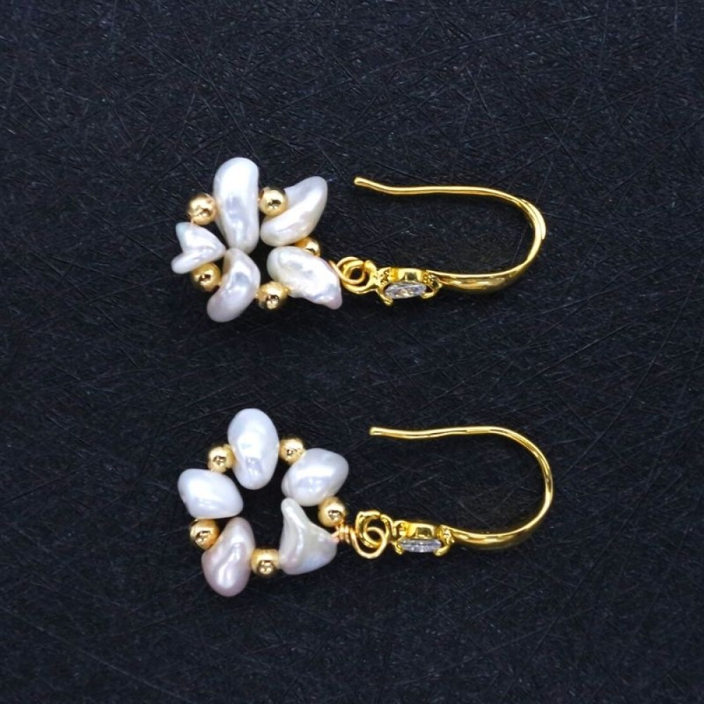 Baroque Floral Pearl Stud Earring