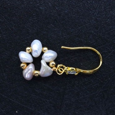 Baroque Floral Pearl Stud Earring