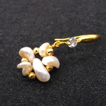 Baroque Floral Pearl Stud Earring