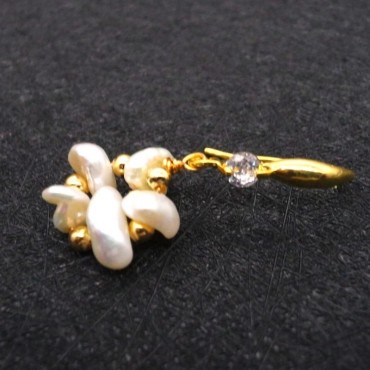 Baroque Floral Pearl Stud Earring