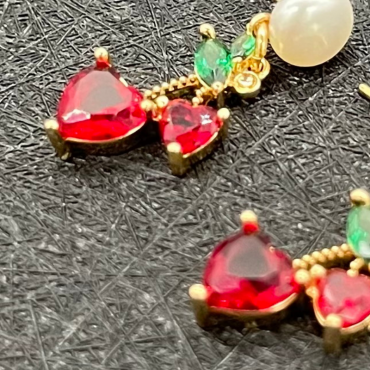 Love Cherry Design Pearl Stud Earring