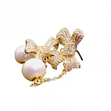 Bow Long Collection Stud Earring