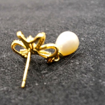 Micro Insert Trefoil Mosaic Stud Earring