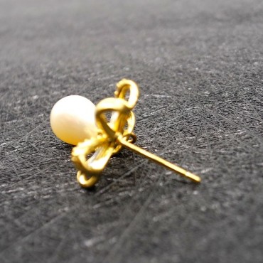 Micro Insert Trefoil Mosaic Stud Earring