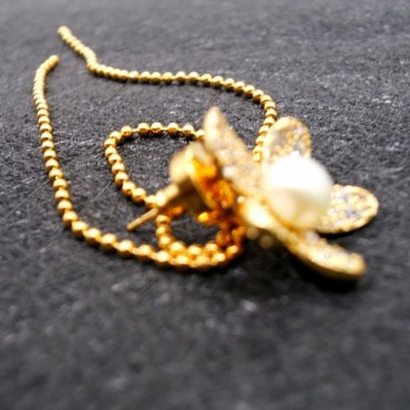 Dual-use full-set long flower earring