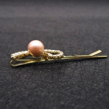 moon shape pearl Hair Clip