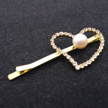 love shape pearl Hair Clip