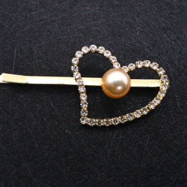 love shape pearl Hair Clip