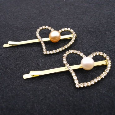 love shape pearl Hair Clip