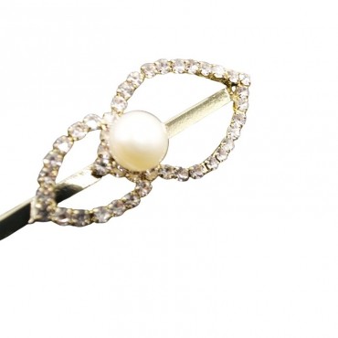 leaf shape pearl Hair Clip