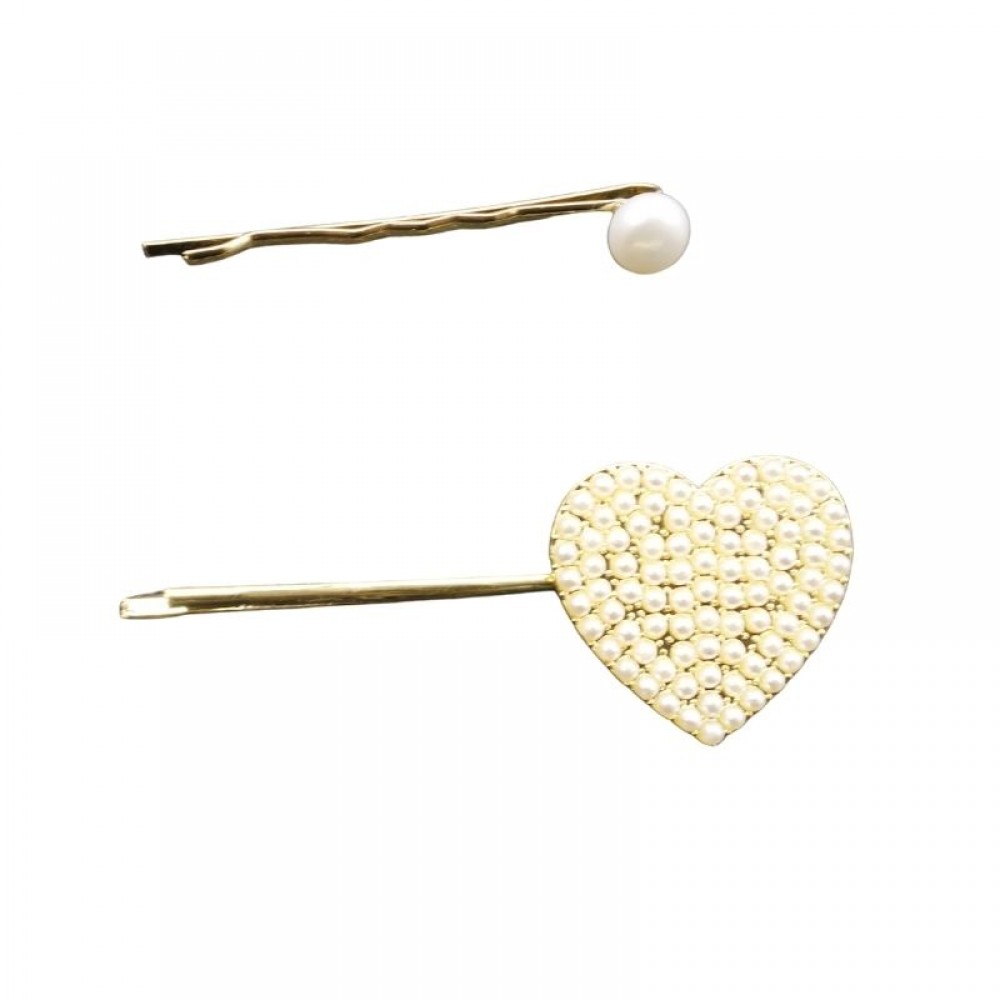 Full Beaded Pearl Hair Clip AB type Two Piece A Set