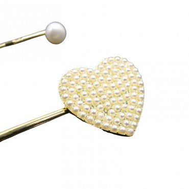 Full Beaded Pearl Hair Clip AB type Two Piece A Set