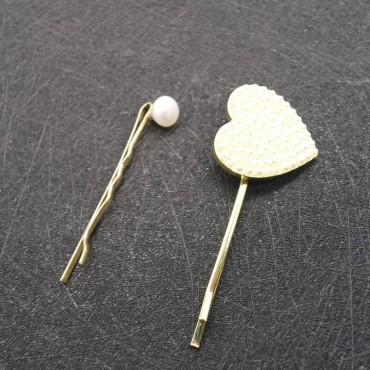Full Beaded Pearl Hair Clip AB type Two Piece A Set