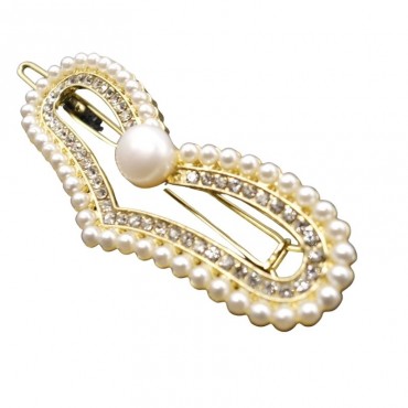 Love Shape Design Zircon Pearl Hair Clip