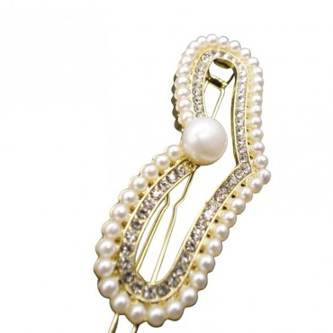 Love Shape Design Zircon Pearl Hair Clip