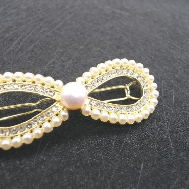 Bow Zircon Hair Clip