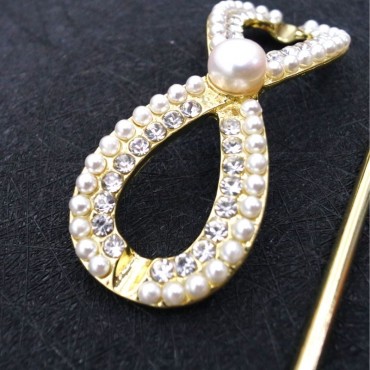Bow knot pearl hairpin