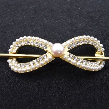 Bow knot pearl hairpin