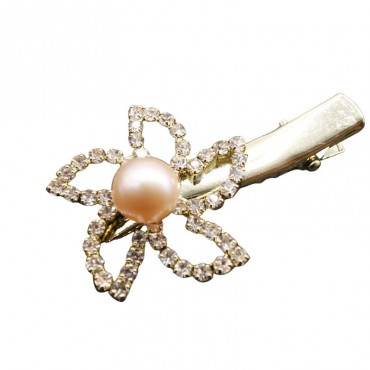 Small flower pearl hair clip