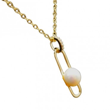 chain item pearl stud earring Necklace Set