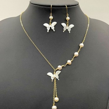 Butterfly Shape Pearl shell Set