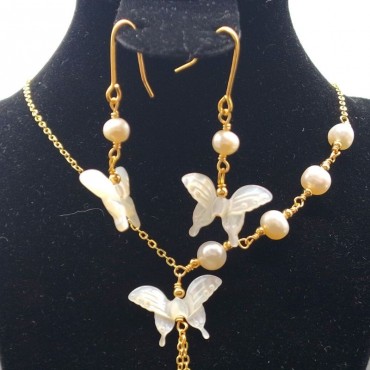 Butterfly Shape Pearl shell Set