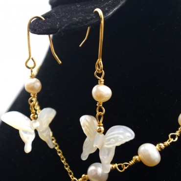 Butterfly Shape Pearl shell Set