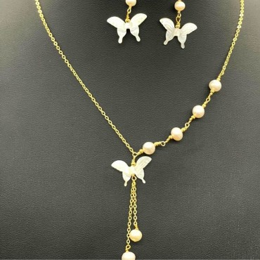 Butterfly Shape Pearl shell Set