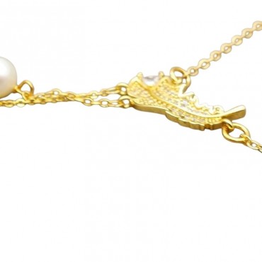 Feather Pearl Necklace