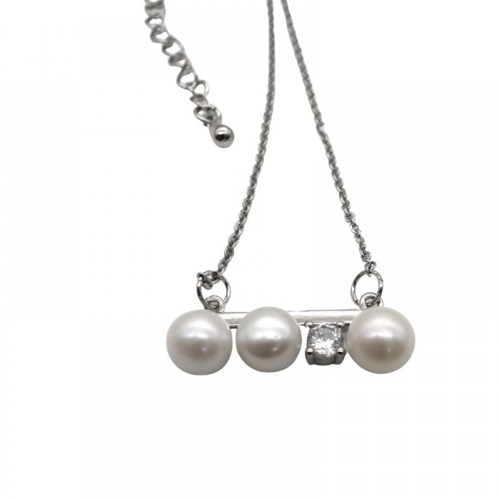 balance beam pearl pendant necklace