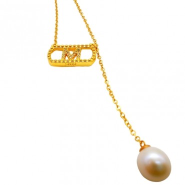 rounded rectangle design Pearl shell pendant necklace