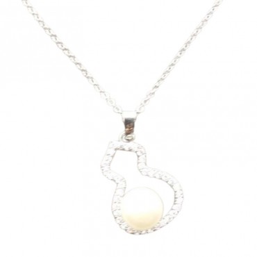 Micro-Insert Gourd Design Pearl Pendant Necklace