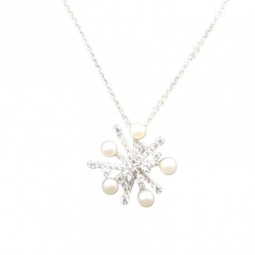 Micro-Insert Snowflake Pendant Necklace