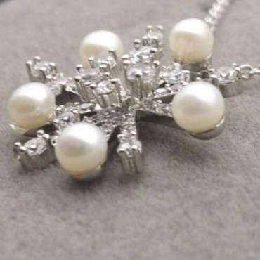 Micro-Insert Snowflake Pendant Necklace