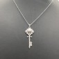 Micro Insert Silver Key Design Pendant Necklace
