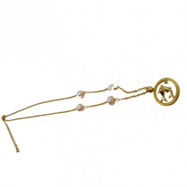 two fish design Pearl shell pendant pearl Necklace