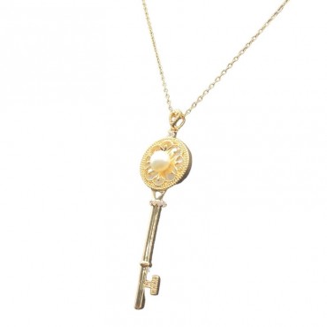Key Design Pearl shell Pearl Pendant Necklace