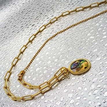 Multipurpose Two Layer Rice Shpe Pearl Beads Necklace