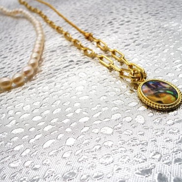 Multipurpose Two Layer Rice Shpe Pearl Beads Necklace