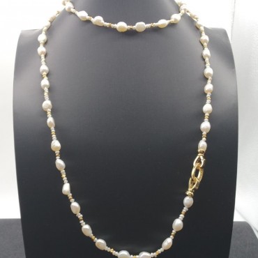 Multipurpose Baroque Pearl Long Necklace
