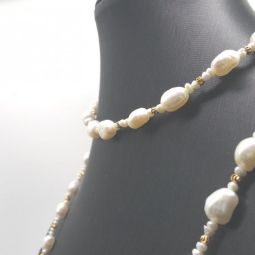 Multipurpose Baroque Pearl Long Necklace